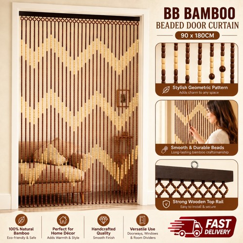 Bamboo beaded door - door, curtain