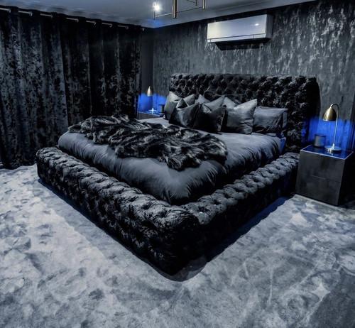 King velvet upholstered tufted - king,