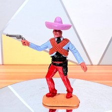 VTG Timpo Toys Mexican Wild West Soldier Figure Blue Jacket w/ Revolver