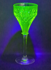 Antique Uranium Cut Glass Wine