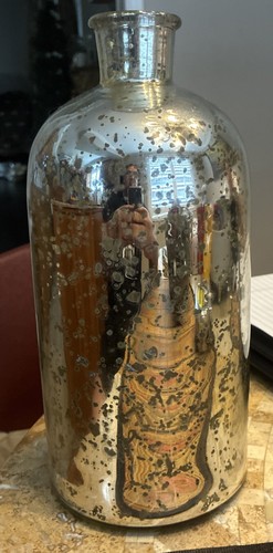 Silver mercury glass - glass, bottle