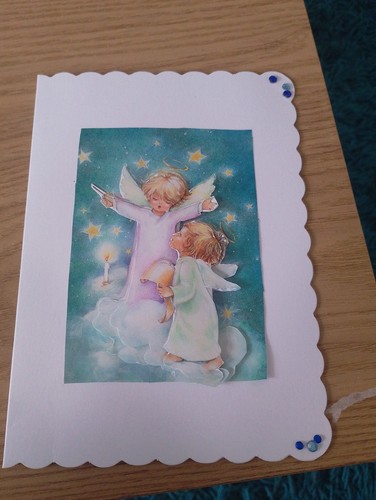 Angels christmas card handmade - angels,