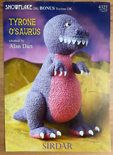 Alan Dart Tyrone O'Saurus KNITTING PATTERN Dinosaur toy 46cm tall Sirdar 4327