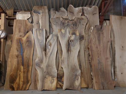 Live edge slabs oak - edge, walnut