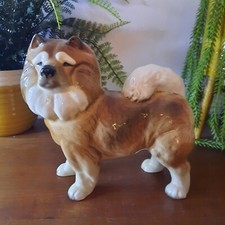 Chow Chow Dog Figurine Ornament by Cooper Craft Vintage Ceramic H 19 cm  L 20 cm