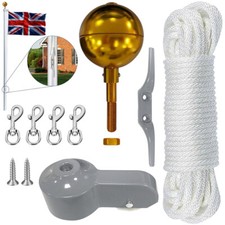 Flag Pole Tool Set Nylon Braided Rope Flagpole Accessories Repair Pulley Kit