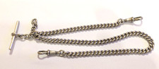 1922 Herbert Bushell& Son Birm' solid sterling silver watch chain 38.6 gms