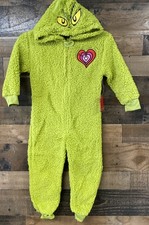 The Grinch One Piece Pajamas Size XS 4/5 Union Suit Boy Girl Christmas Costume