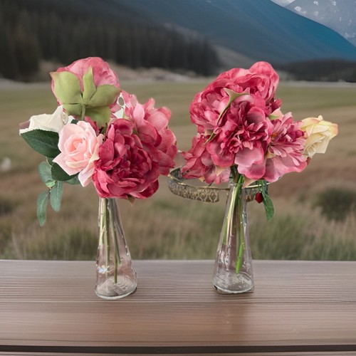 Pink peony silk - silk, bouquet: