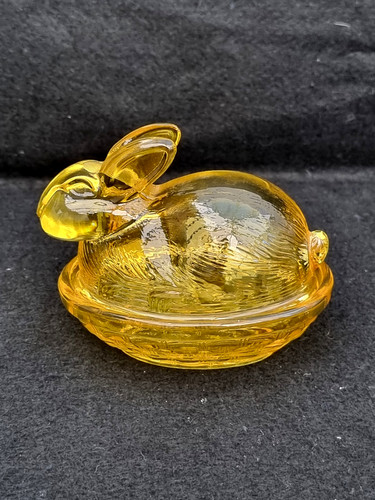 Vintage small amber yellow - amber,