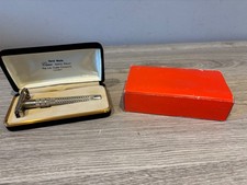 Vintage Hand Made J A Cobb London Classic Safety Butterfly Razor & Case & Box