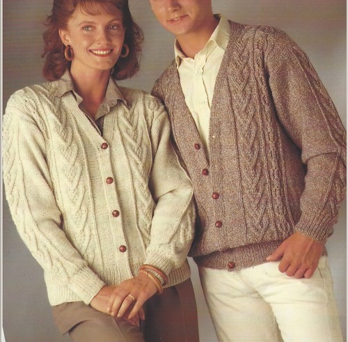 Ladies men aran cardigan - men's,