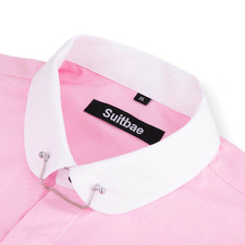 Mens Cotton Pink Slim Fit