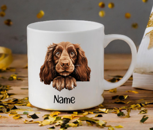 Field spaniel dog peeping - dog,