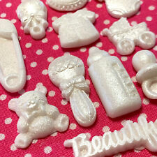 Edible BABY BOY GIRL SHOWER CHRISTENING Cake Decorations Fondant Cupcake Toppers