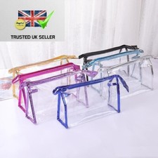 Travel Cosmetic Make up Bag Clear Transparent See Through Toiletry Bag UK Seller