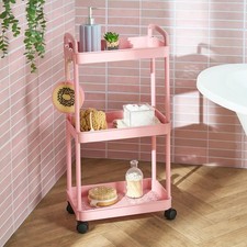 OHS Trolley Cart 3 Tier Roll Bathroom Storage Portable Kitchen Home Organiser