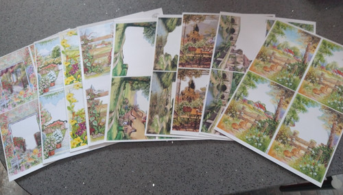 A4 decoupage card - x,