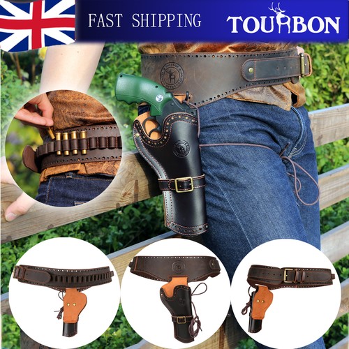 Tourbon cowboy leather pistol - cowboy,