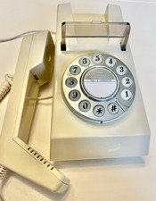Ivory Trim Phone Retro  1970s Style Push Button Landline Telephone Ex Condition
