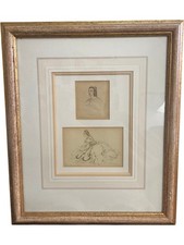 Framed Etching Sketch Drawing of Miss Prudence Allalone Art Print