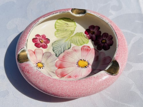 Vintage gray pottery pink - vintage,