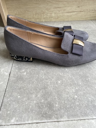 Lunar grey suede bow - lunar, low