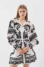 Elegant new Karen Millen black/white baroque applique mini dress 10, £299 sample
