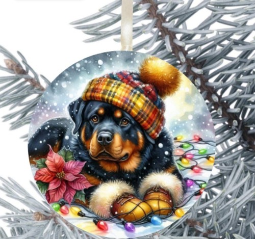Rottweiler dog hanging bauble - rottweiler,