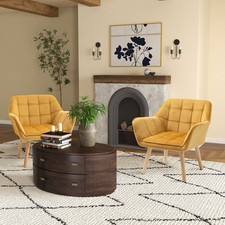 Set of 2 Velvet Accent Chairs