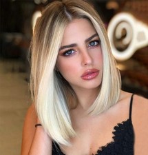 Bob Wig Straight Ombre Blonde Ladies Hair Wig Cosplay Wig Womens Short
