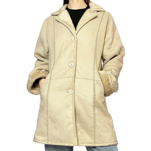 Vintage cream faux - cream, suede