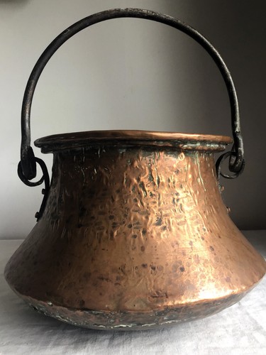 Large french copper cauldron - french,