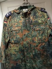 German Army bundeswehr Used Flecktarn Camo parka XL Size 44 In Chest.