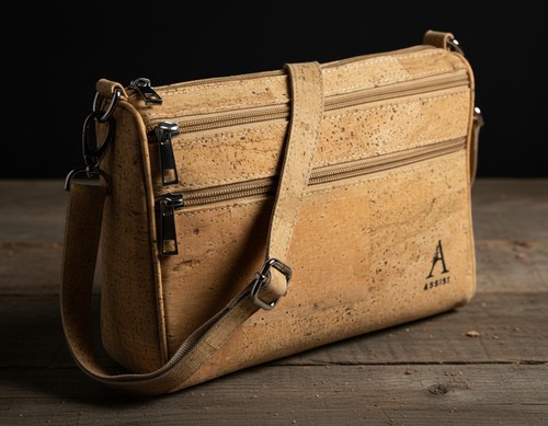 Womens vegan cork crossbody - vegan,