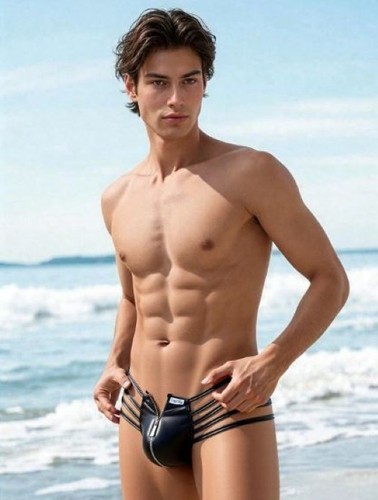 Men new sexy leather look - sexy,
