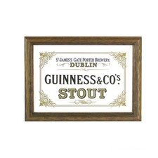 Guinness Stout Style Wooden Framed Extra Small Mirror | 18x23cm.