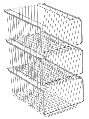 Wire storage baskets stackable - wire,