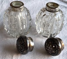 Pair Antique Cut Glass &