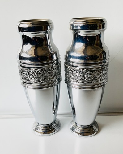 Vintage chrome silver urn - chrome,