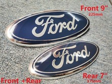 FORD TRANSIT FRONT + REAR GRILLE BLUE BADGE BONNET EMBLEM 2006-2014 MK6 MK7
