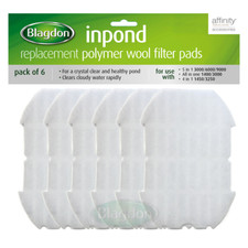 Blagdon 1051166 Replacement Inpond Polymer Wool Filter - Pack of 6
