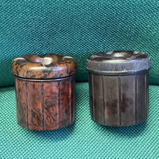 2 VINTAGE RIB BAKELITE INKWELL
