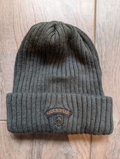 Paul & Shark Bretagne Men's Beanie Ribbed Wool Hat Green One Size Fits Very Snug