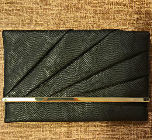 Primark black textured clutch - black,