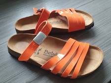 BETULA BY BIRKENSTOCK -  LOVELY ORANGE PATENT SANDALS - SIZE UK 5.5 EU 39.