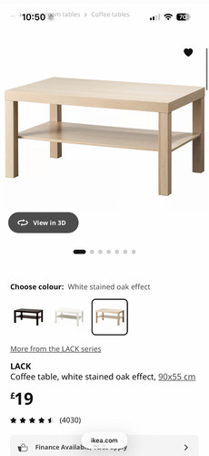 Lack ikea coffee table - table, light