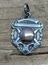 Sterling silver gilt fob medal - sterling,