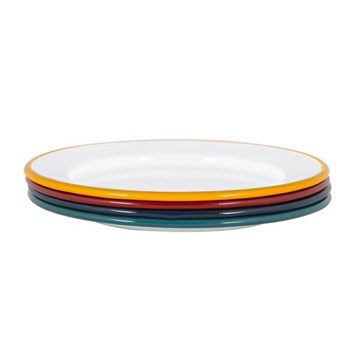 White enamel side - side, plates