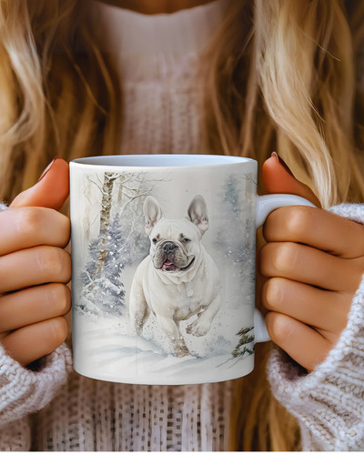 White french bulldog - , mug